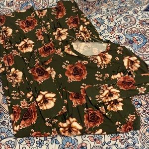 olive green floral sun dress